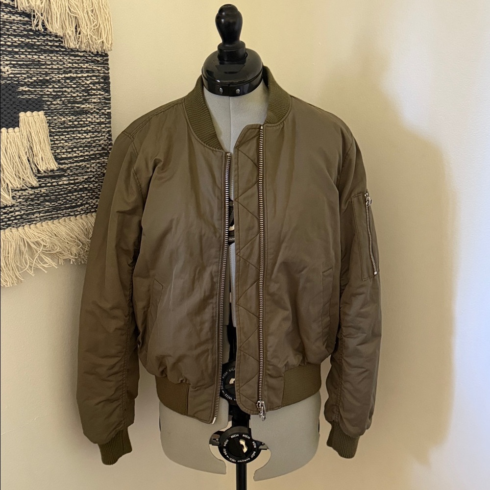 SOLD. Madewell Olive Bomber Jacket